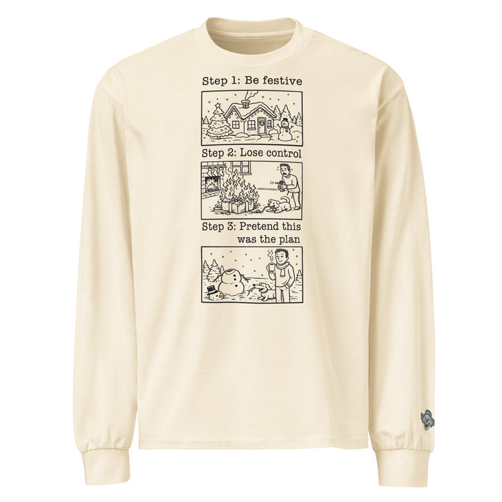 Step-By-Step Winter Survival - Premium heavyweight long sleeve shirt